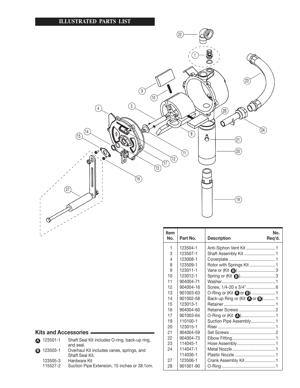 Illustrated parts list, Kits and accessories | Dee Zee 123000-06 User Manual | Page 3 / 4