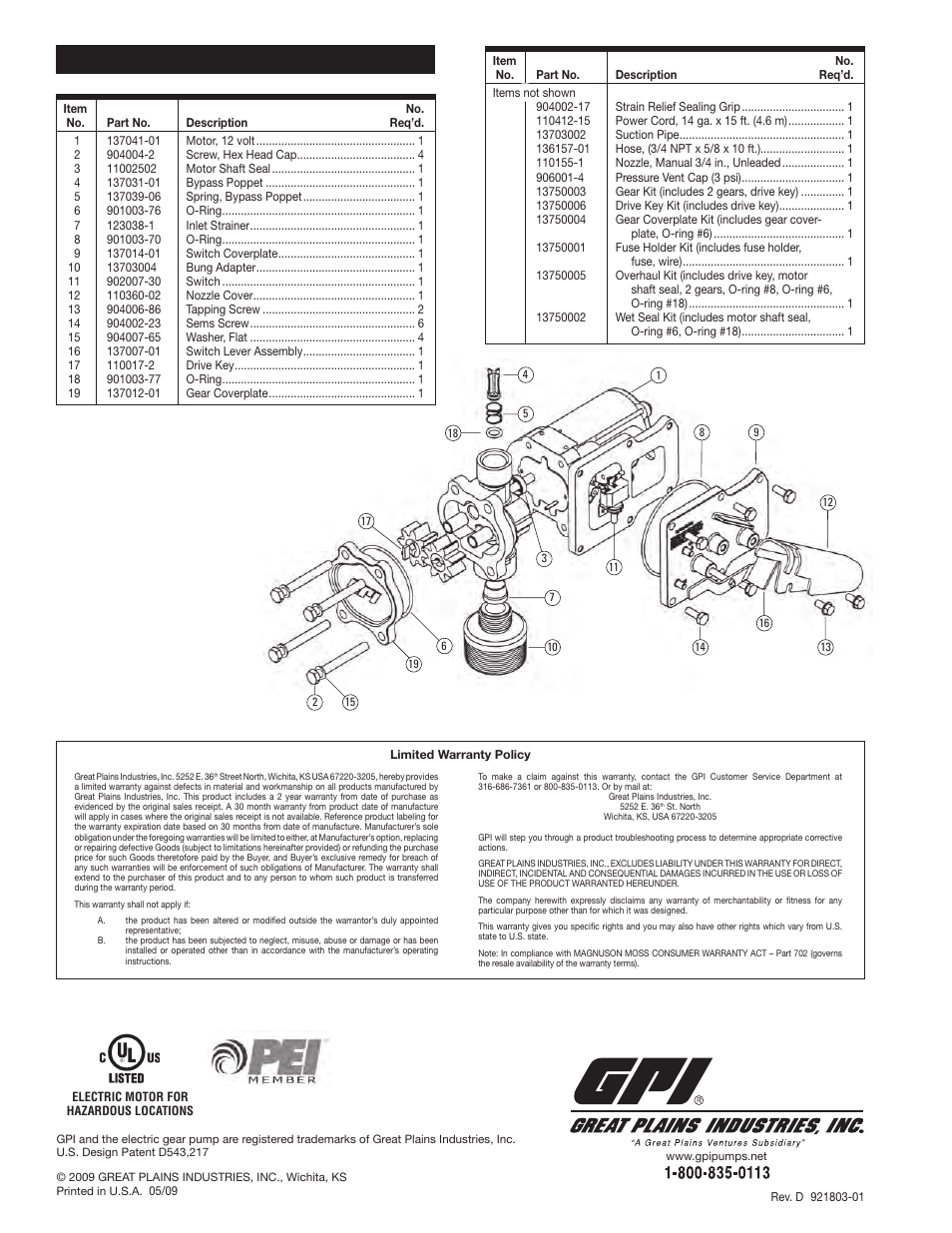 Illustrated parts list | Dee Zee 137100-01 User Manual | Page 4 / 4