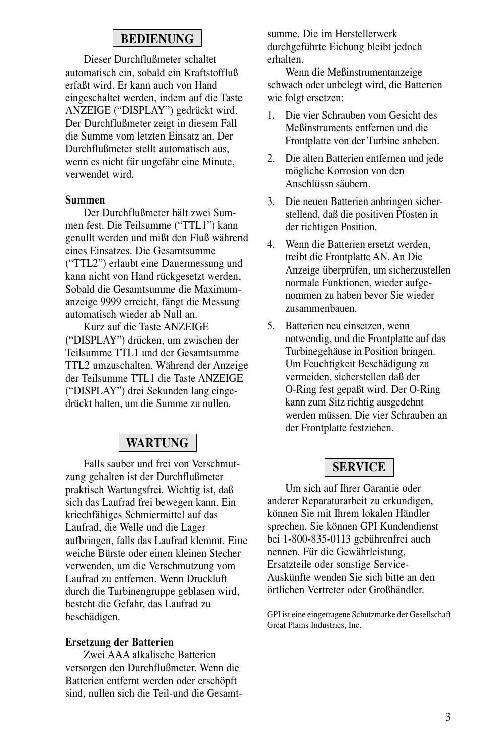 Service, Bedienung, Wartung | Dee Zee 113255-1 User Manual | Page 3 / 10