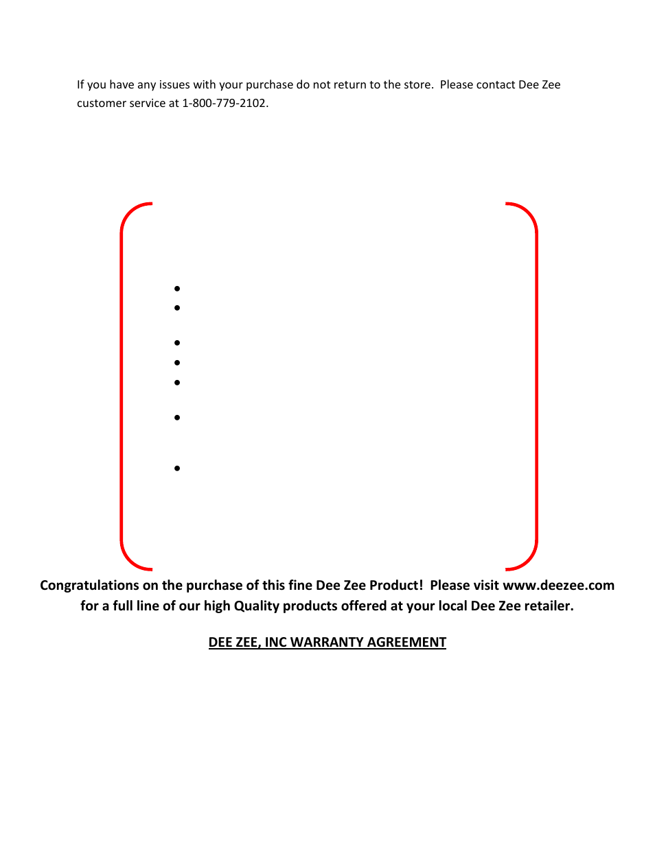 Warning | Dee Zee DZ760087 User Manual | Page 4 / 6