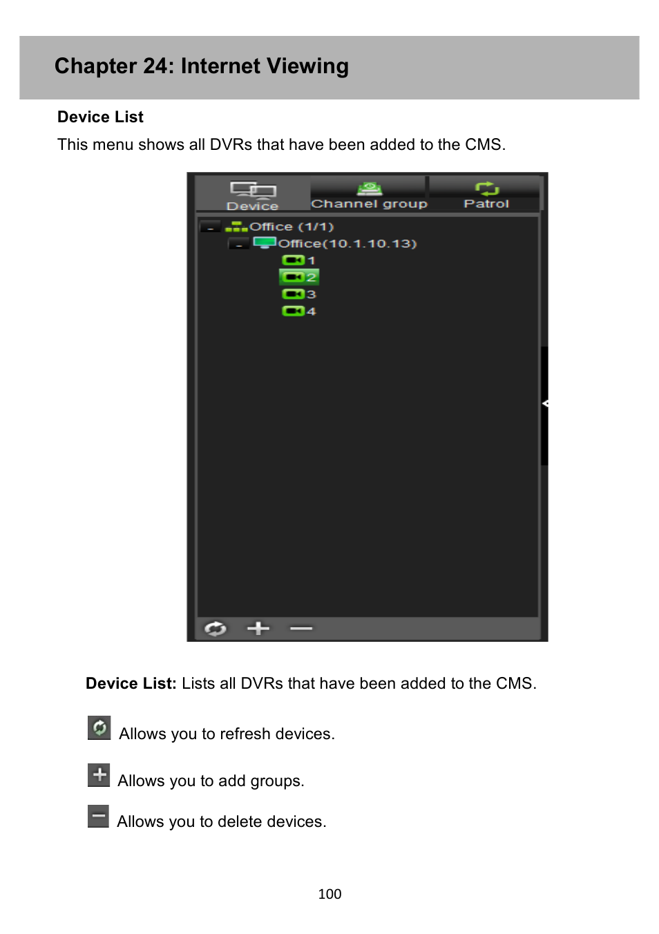 Chapter 24: internet viewing | Night Owl PE-DVR4 user manual User Manual | Page 100 / 124
