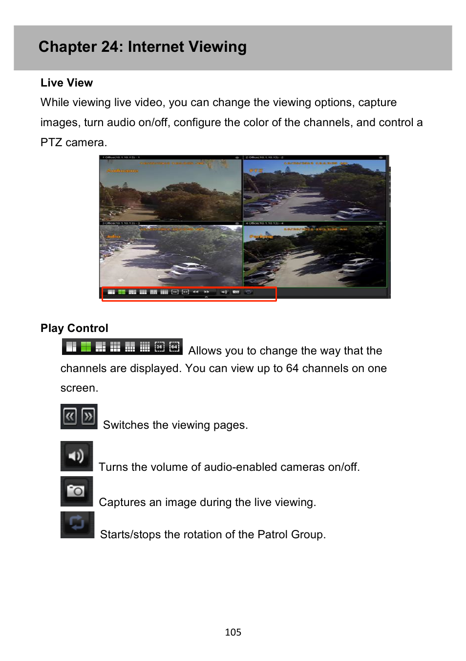 Chapter 24: internet viewing | Night Owl PE-DVR4 user manual User Manual | Page 105 / 124