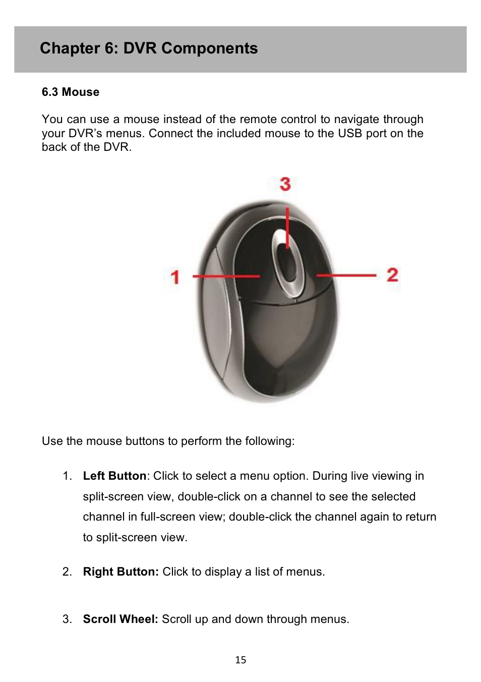 Chapter 6: dvr components | Night Owl PE-DVR4 user manual User Manual | Page 15 / 124