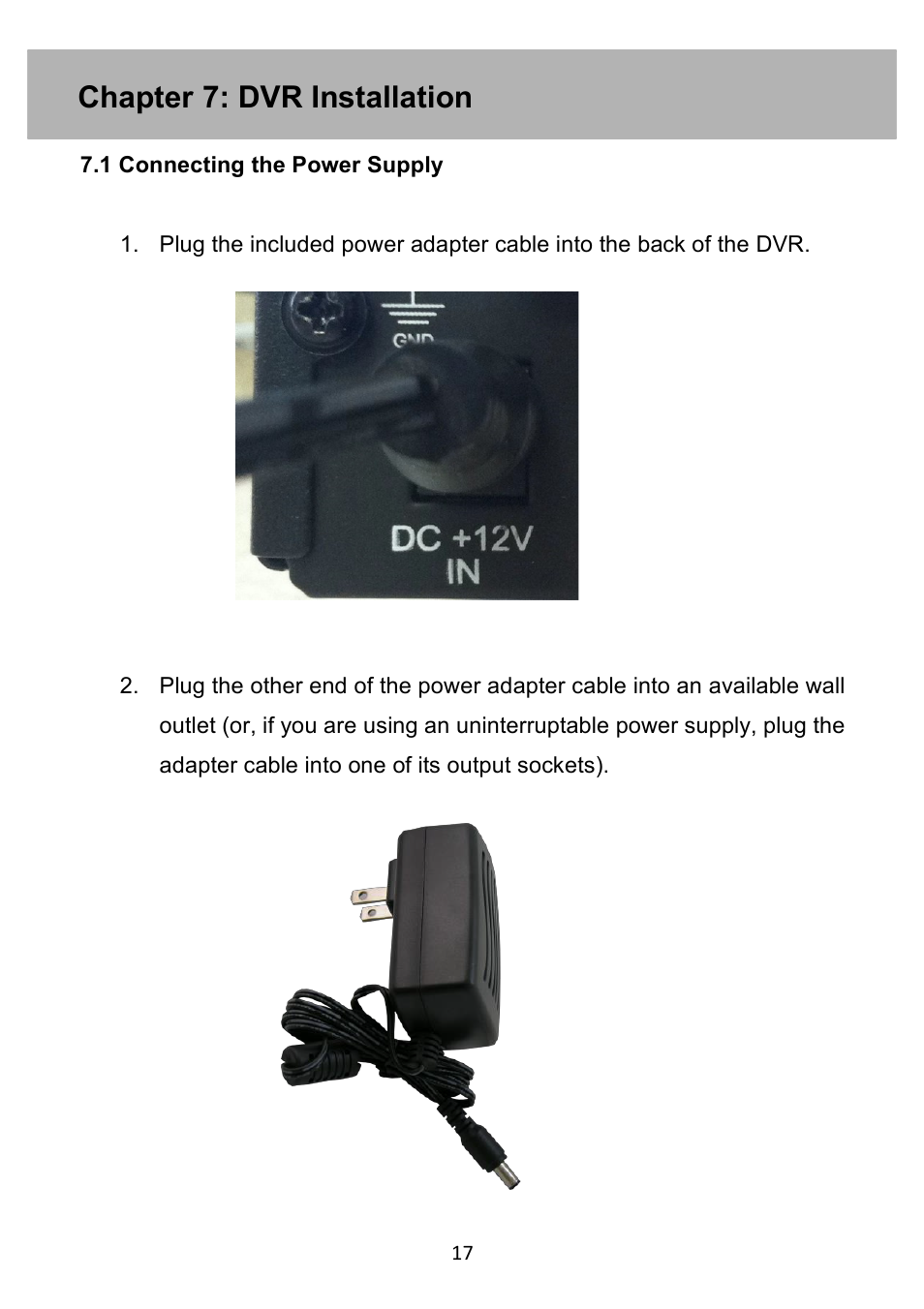 Chapter 6: dvr components, Chapter 7: dvr installation | Night Owl PE-DVR4 user manual User Manual | Page 17 / 124