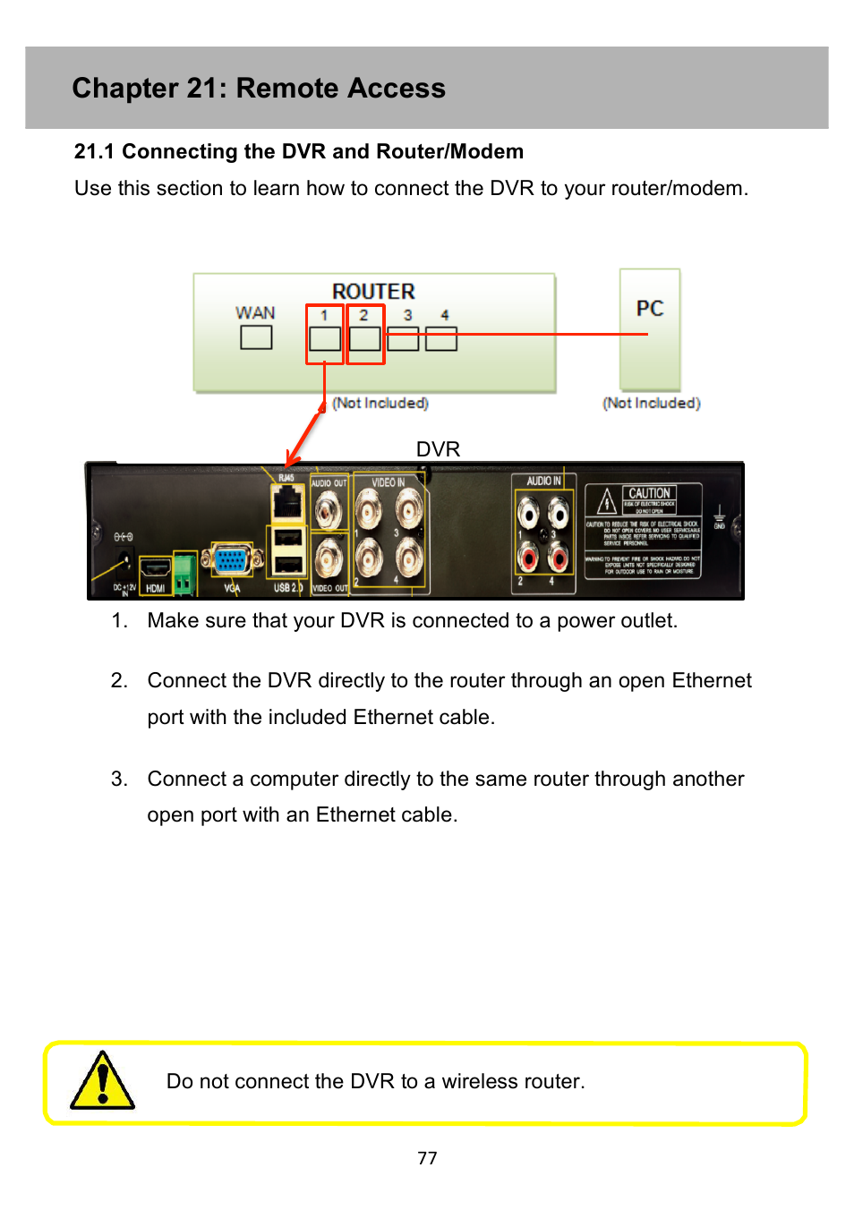 Chapter 21: remote access | Night Owl PE-DVR4 user manual User Manual | Page 77 / 124