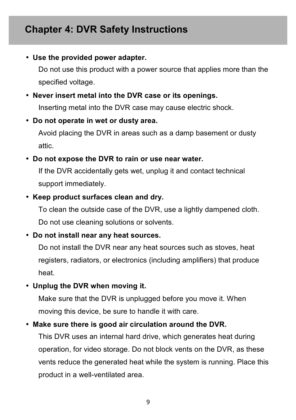 Night Owl PE-DVR4 user manual User Manual | Page 9 / 124