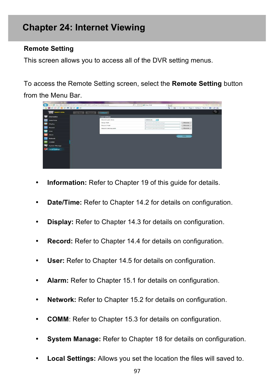 Chapter 24: internet viewing | Night Owl PE-DVR4 user manual User Manual | Page 97 / 124
