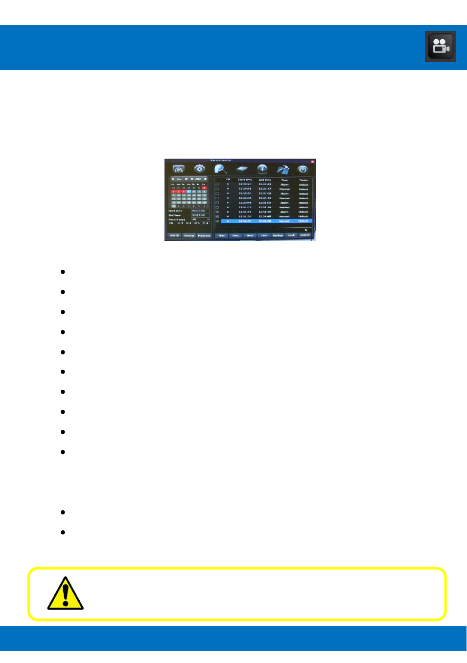 Chapter 16: record search menu | Night Owl BJP-45 User Manual | Page 62 / 125