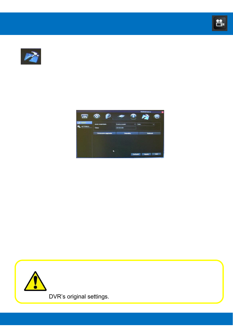 Chapter 19: maintenance menu | Night Owl BJP-45 User Manual | Page 72 / 125