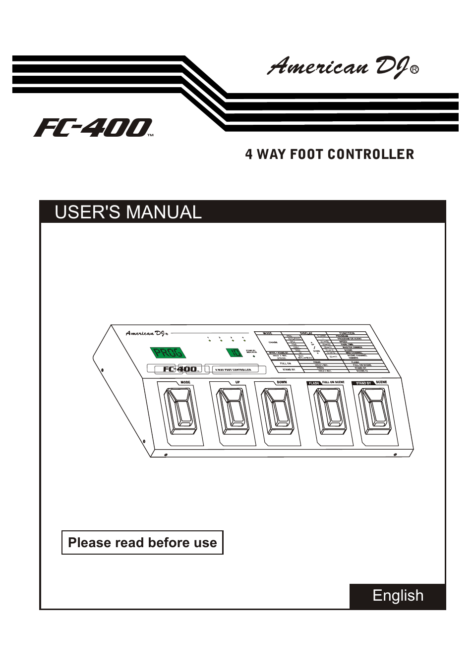 American DJ FC 400 User Manual | 12 pages