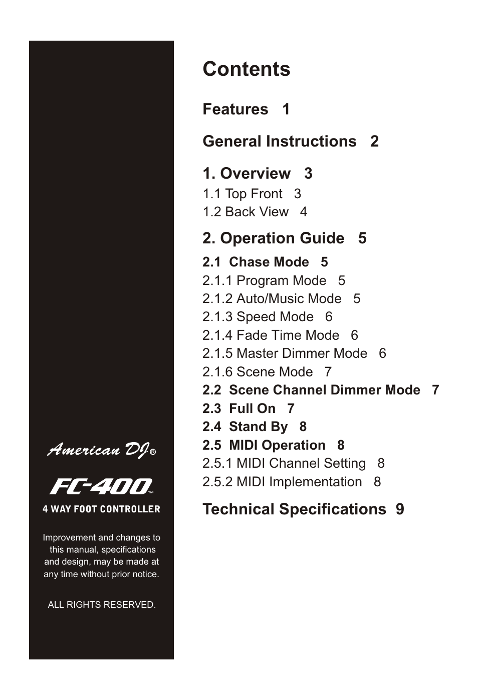 American DJ FC 400 User Manual | Page 3 / 12