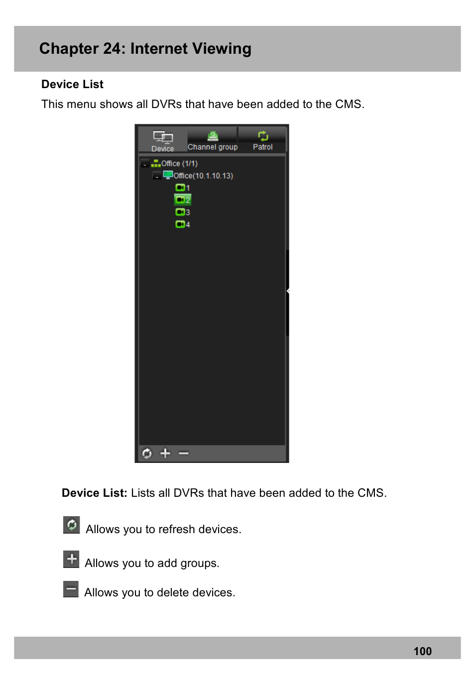 Chapter 24: internet viewing | Night Owl X100-DVR4-5GB user manual User Manual | Page 100 / 124
