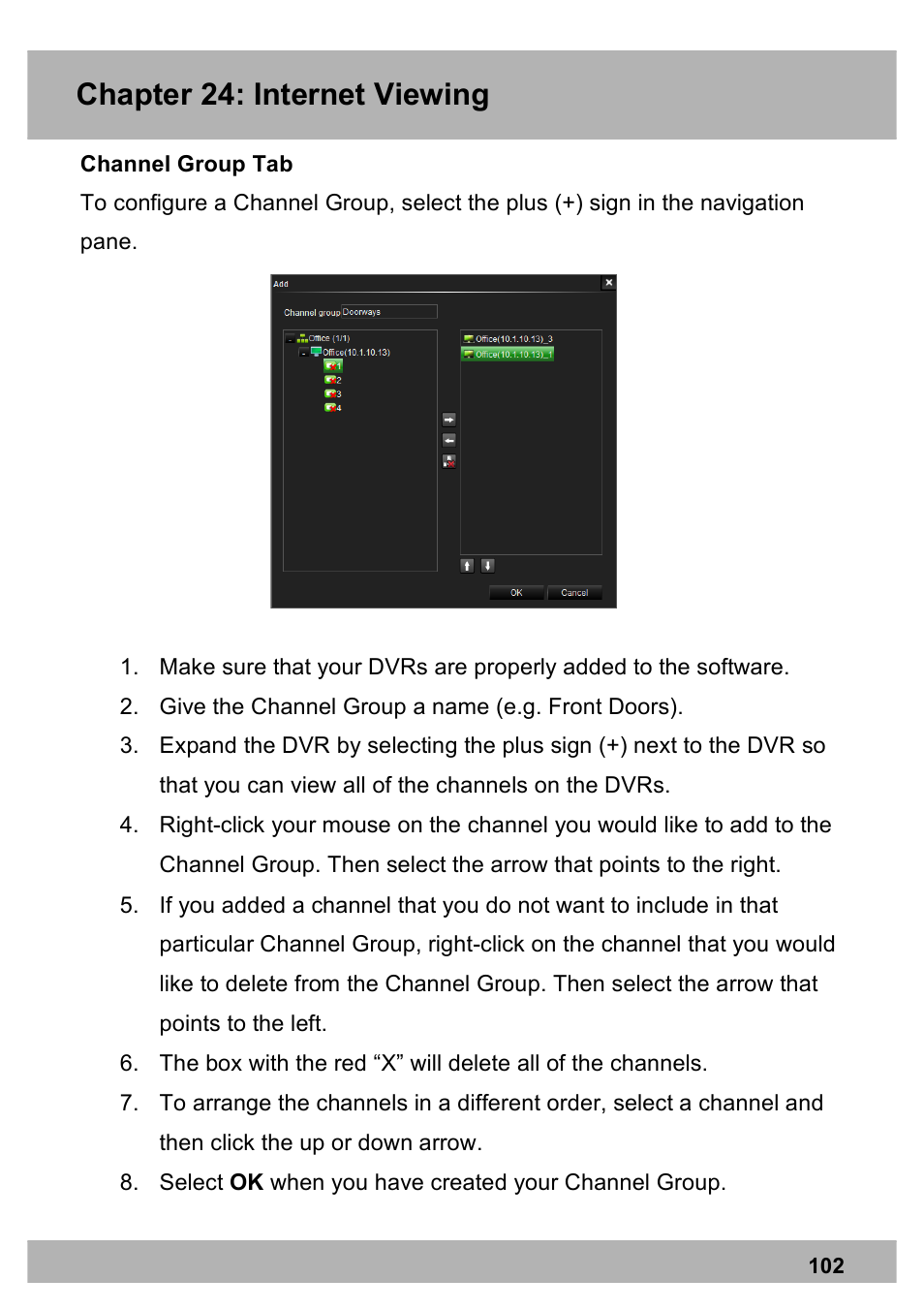 Chapter 24: internet viewing | Night Owl X100-DVR4-5GB user manual User Manual | Page 102 / 124