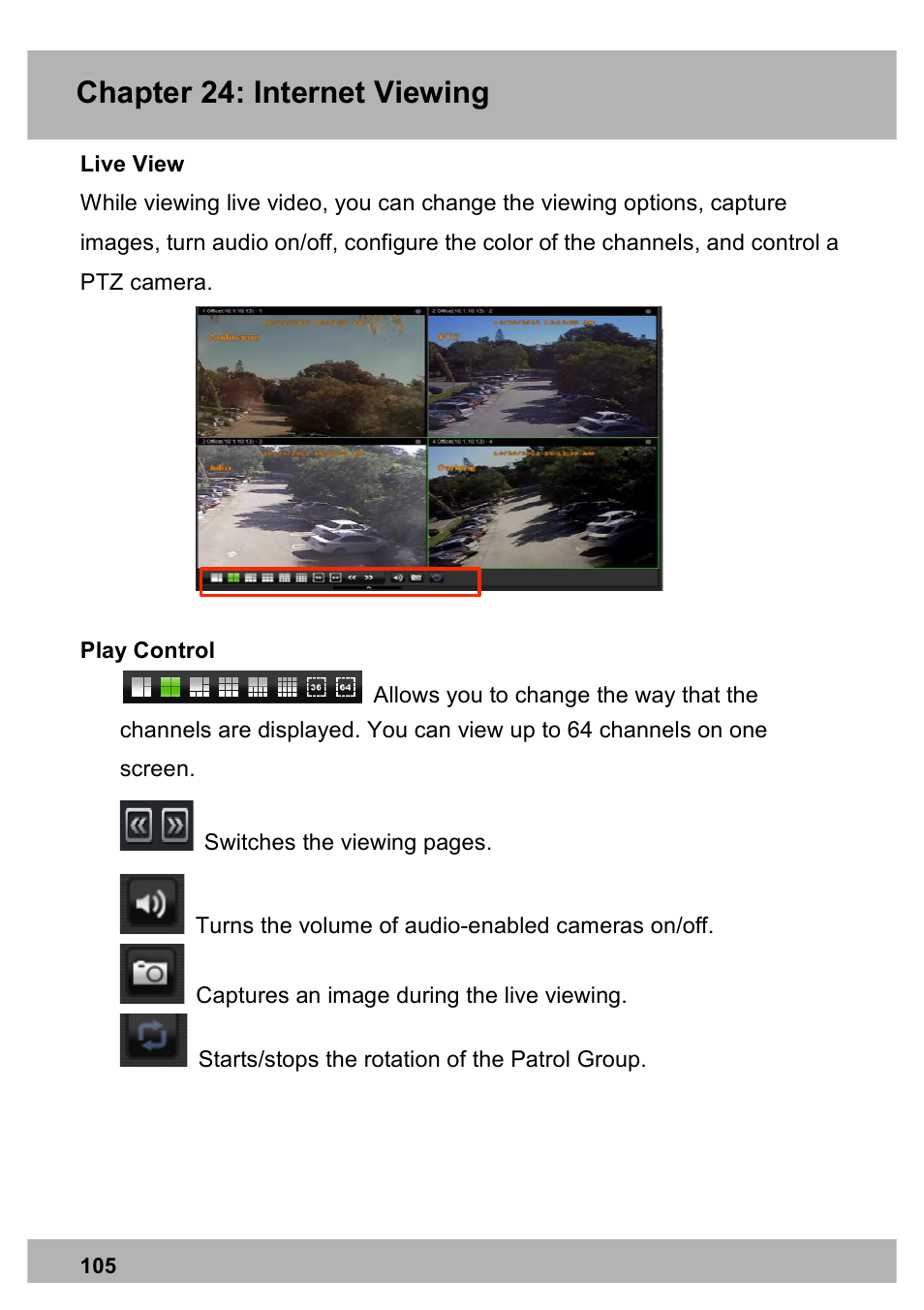 Chapter 24: internet viewing | Night Owl X100-DVR4-5GB user manual User Manual | Page 105 / 124