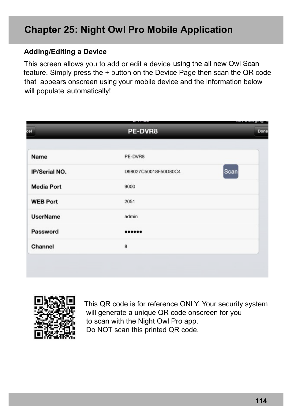Chapter 25: night owl pro mobile application | Night Owl X100-DVR4-5GB user manual User Manual | Page 114 / 124