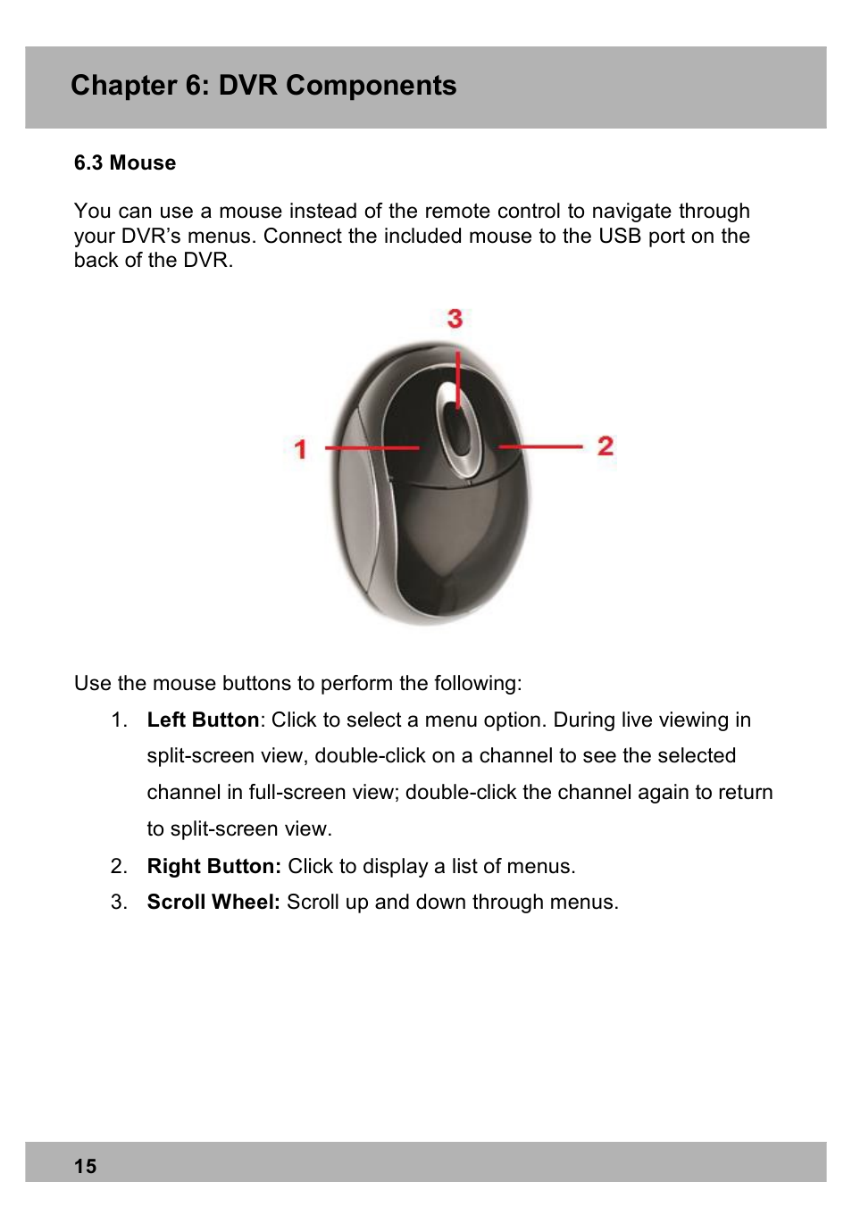 Chapter 6: dvr components | Night Owl X100-DVR4-5GB user manual User Manual | Page 15 / 124