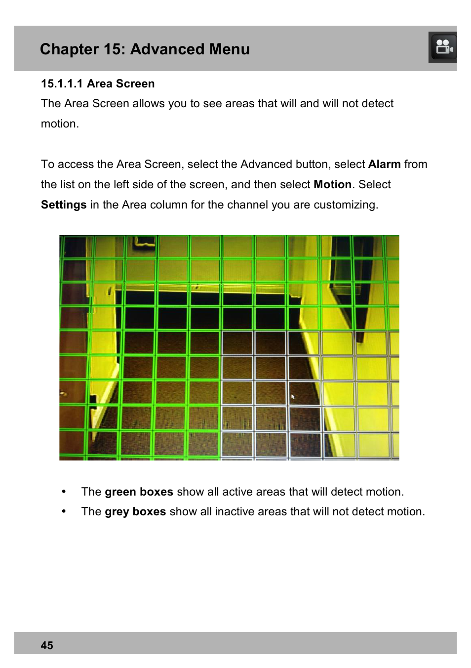 Chapter 15: advanced menu | Night Owl X100-DVR4-5GB user manual User Manual | Page 45 / 124