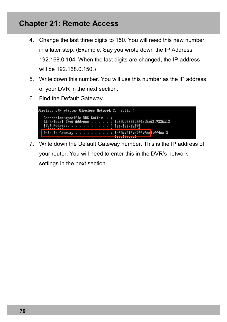 Chapter 21: remote access | Night Owl X100-DVR4-5GB user manual User Manual | Page 79 / 124