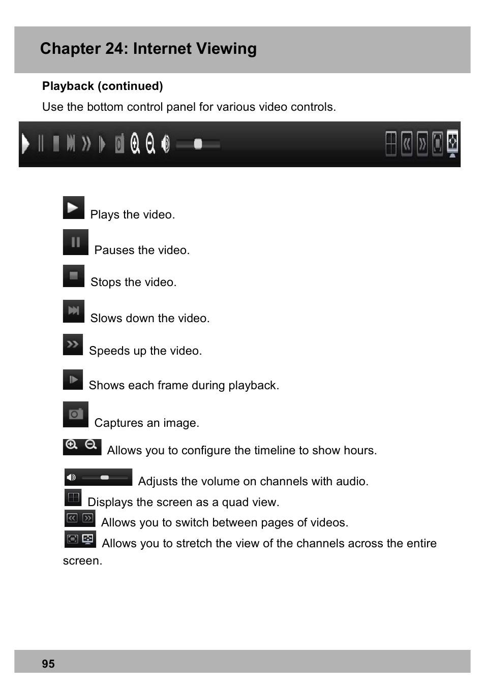 Chapter 24: internet viewing | Night Owl X100-DVR4-5GB user manual User Manual | Page 95 / 124