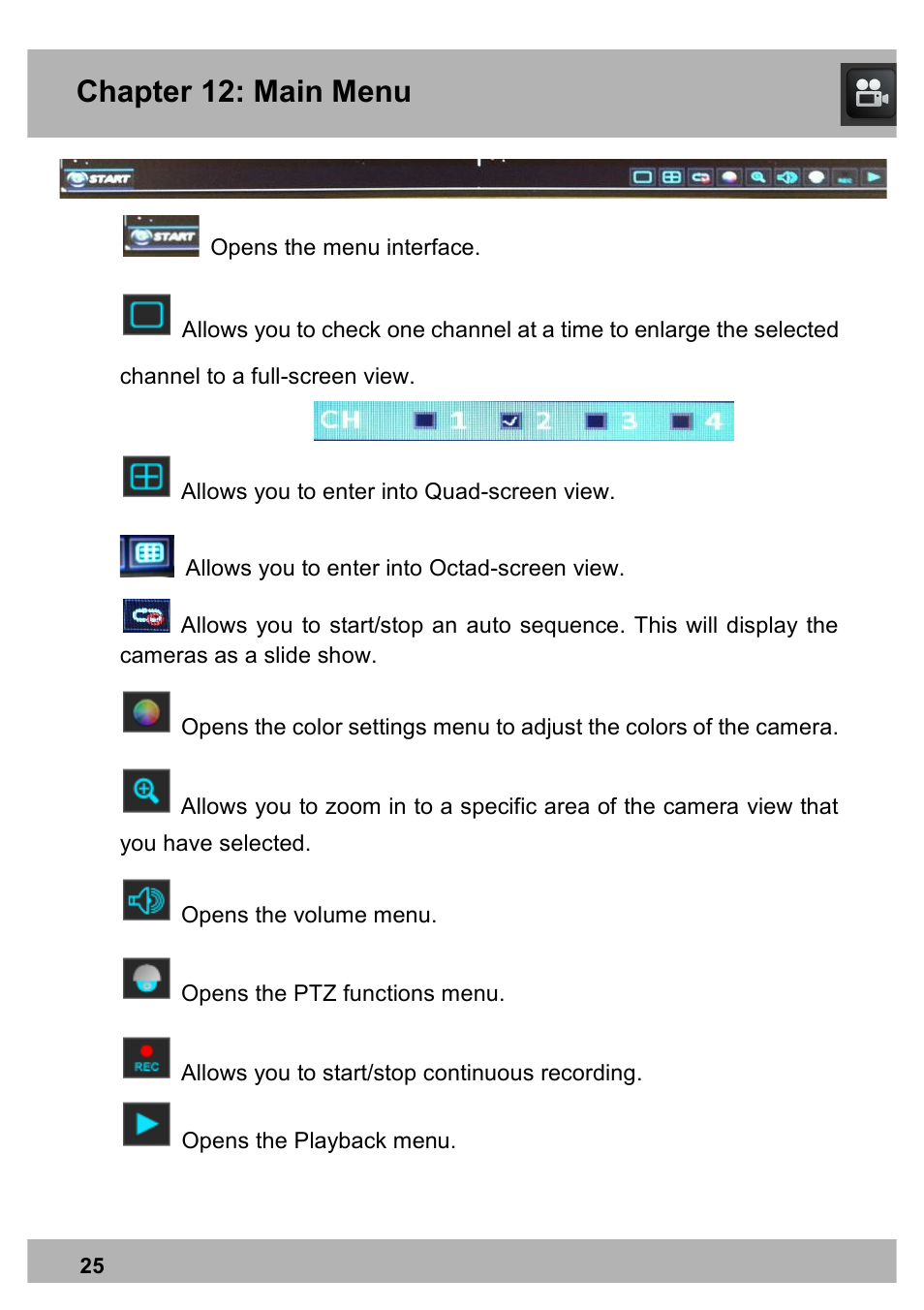 Chapter 12: main menu | Night Owl X9-88-2TB user manual User Manual | Page 25 / 124