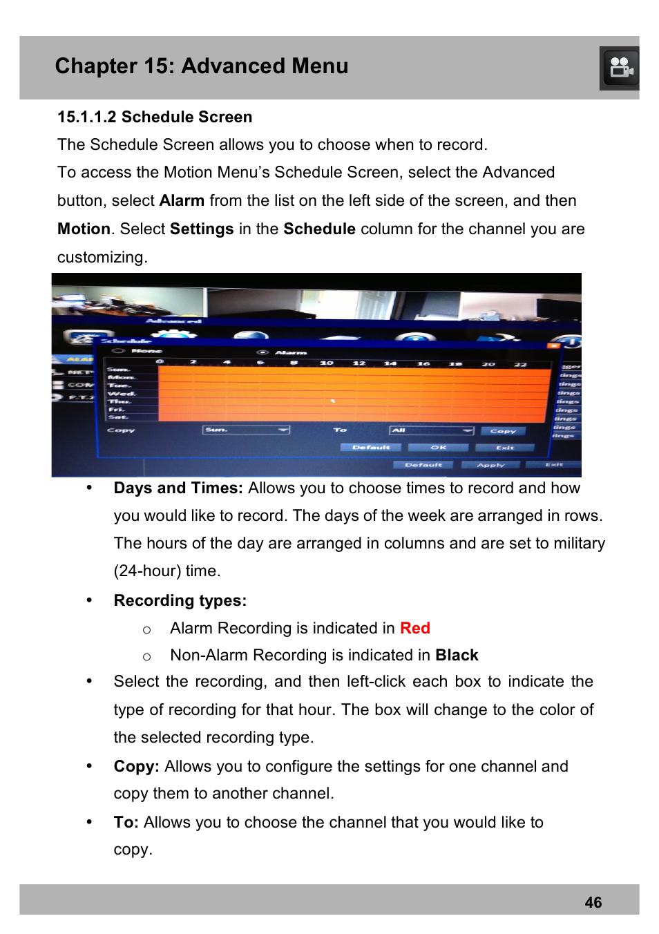 Chapter 15: advanced menu | Night Owl X9-88-2TB user manual User Manual | Page 46 / 124