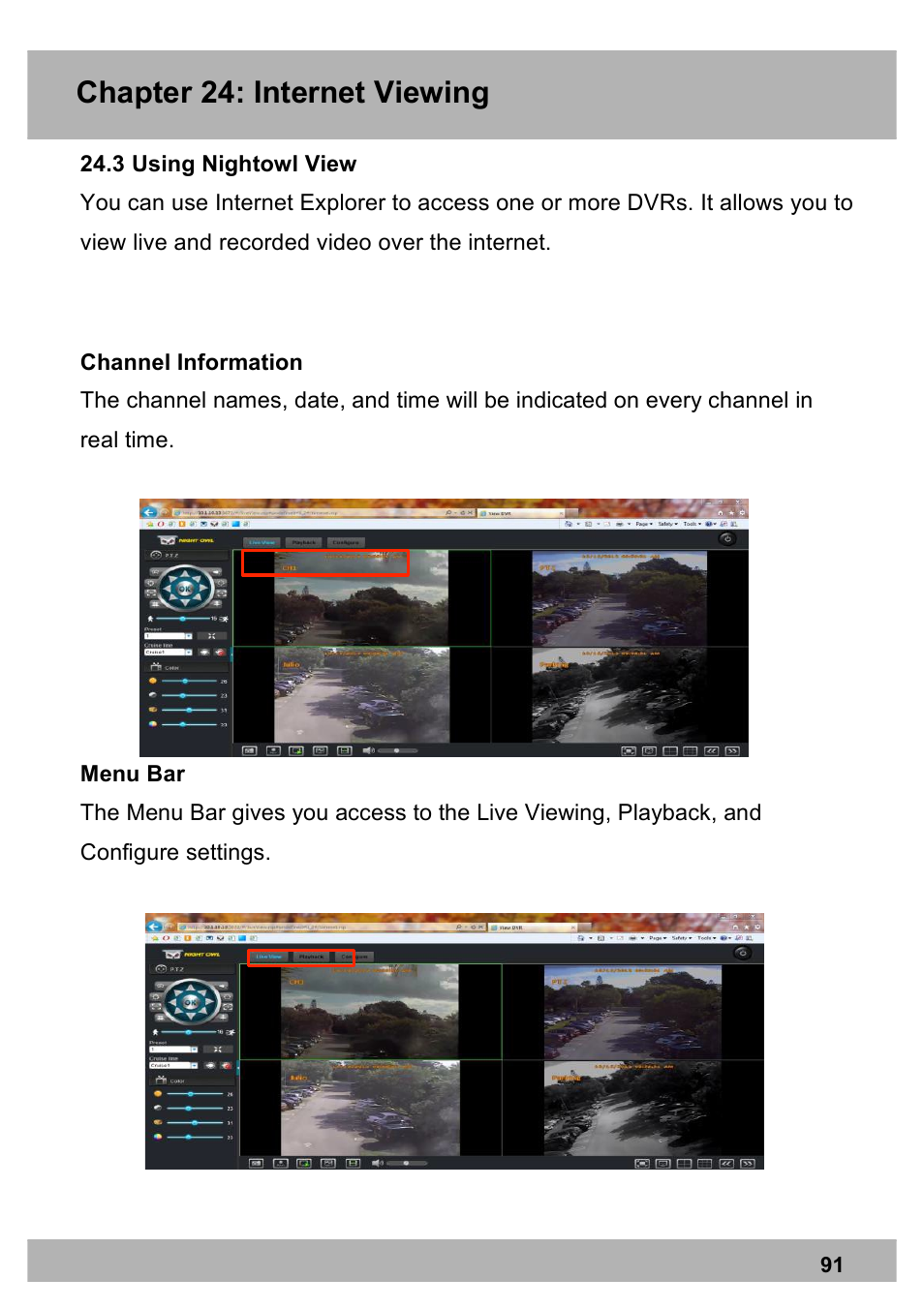 Chapter 24: internet viewing | Night Owl X9-88-2TB user manual User Manual | Page 91 / 124