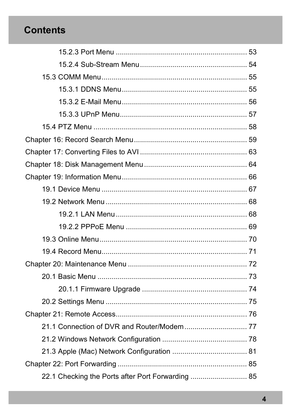 Night Owl PE-DVR8 user manual User Manual | Page 4 / 124