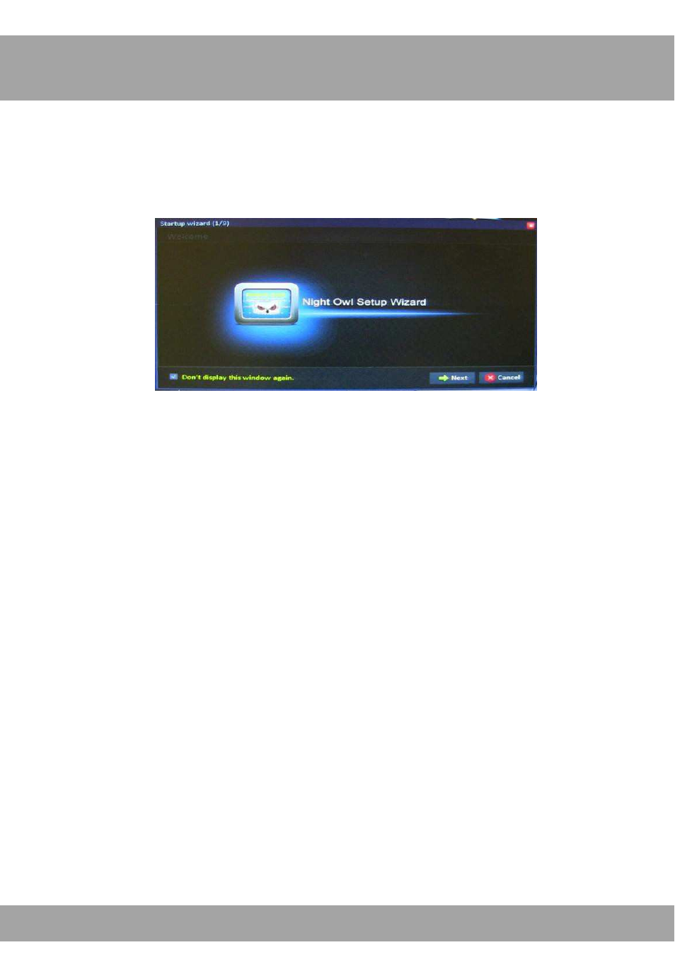 Step 1: welcome page | Night Owl PE-DVR16-1TB startup User Manual | Page 2 / 15