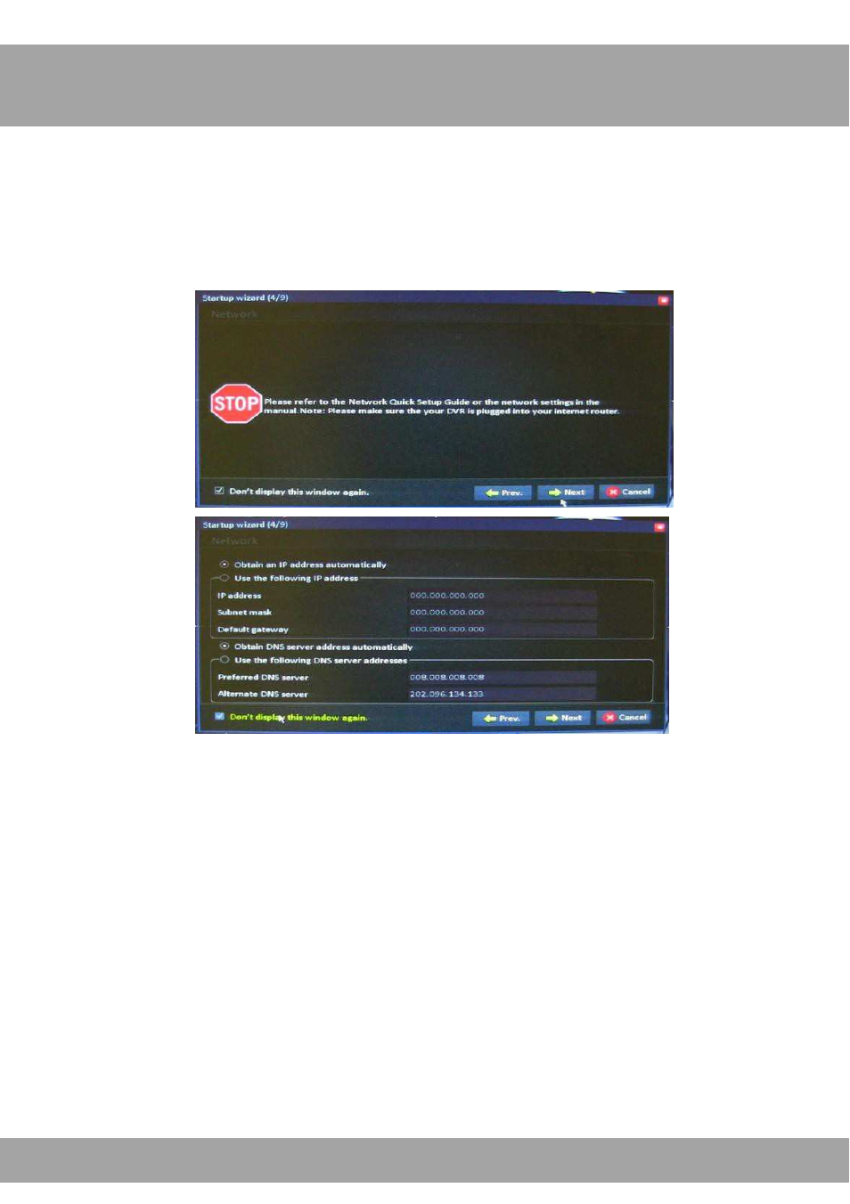 Step 4: network settings | Night Owl PE-DVR16-1TB startup User Manual | Page 7 / 15