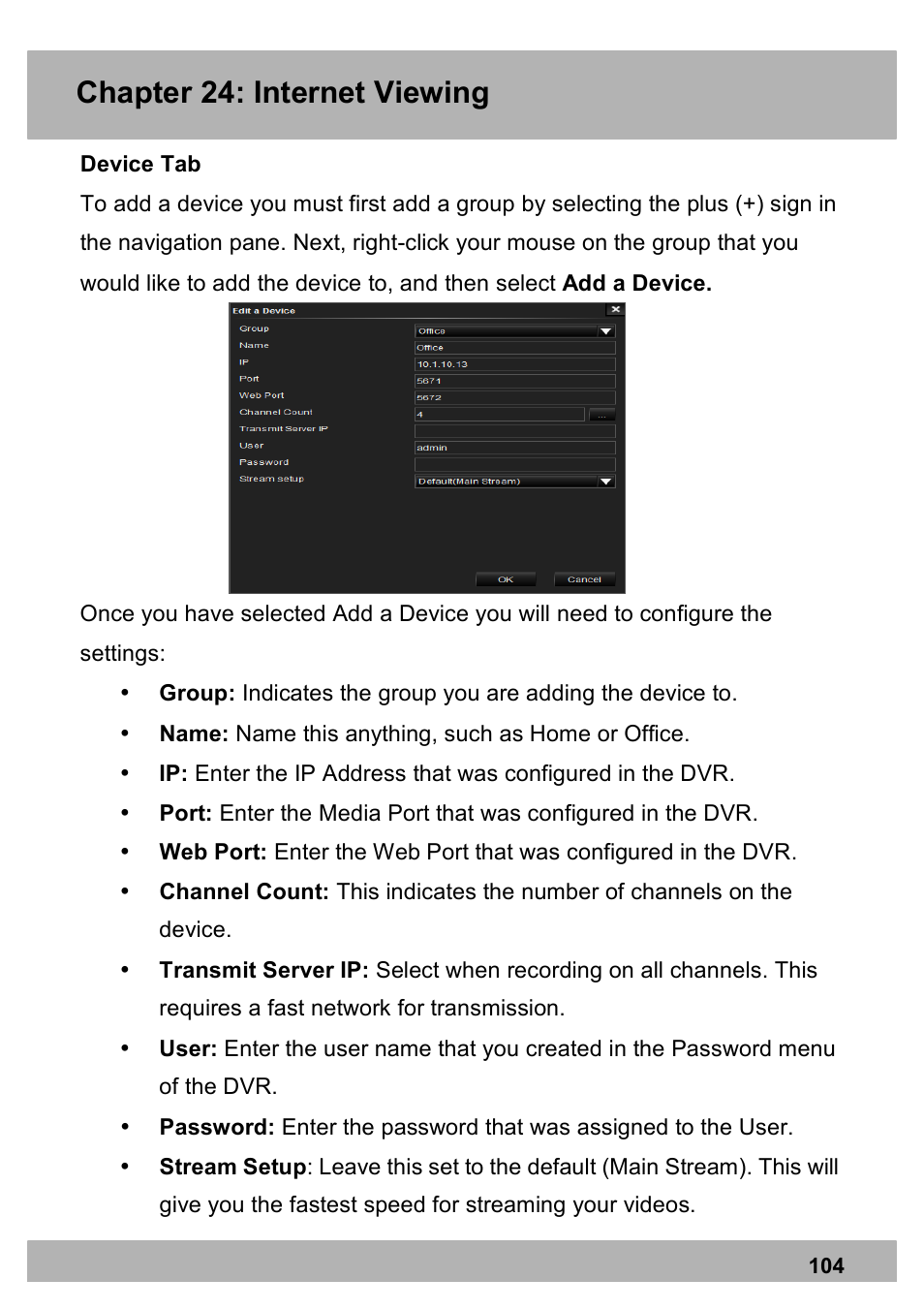 Chapter 24: internet viewing | Night Owl PRO-1681TB-2DMA user manual User Manual | Page 104 / 127