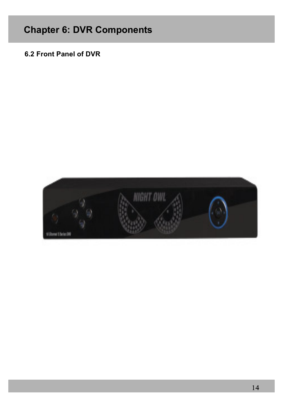 Chapter 6: dvr components | Night Owl PRO-1681TB-2DMA user manual User Manual | Page 14 / 127