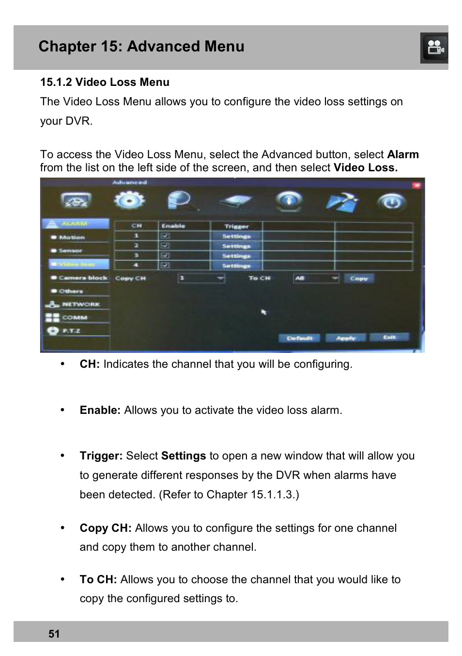 Chapter 15: advanced menu | Night Owl PRO-1681TB-2DMA user manual User Manual | Page 51 / 127