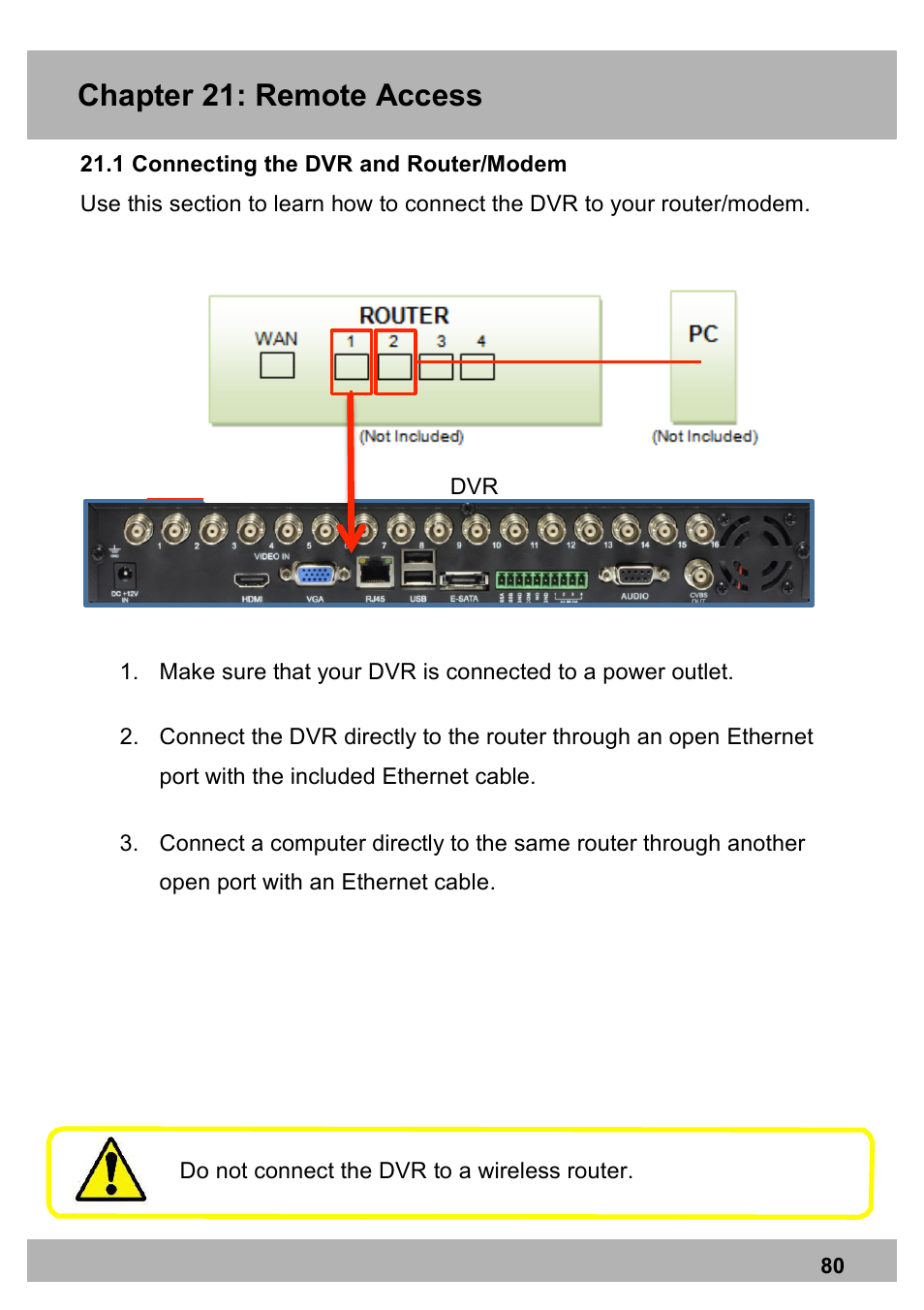 Chapter 21: remote access | Night Owl PRO-1681TB-2DMA user manual User Manual | Page 80 / 127