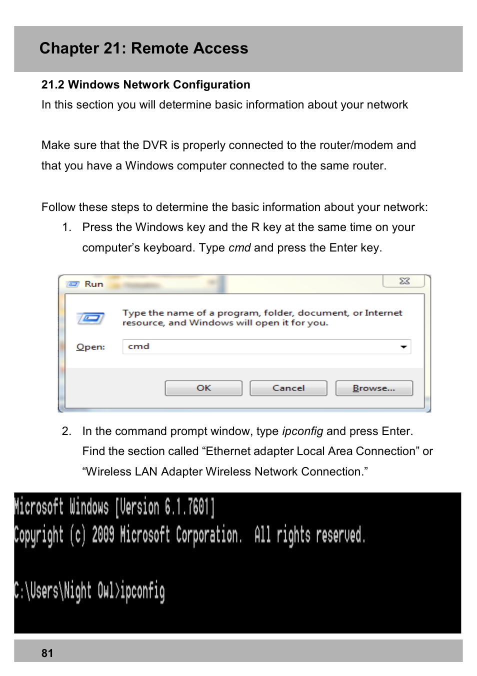 Chapter 21: remote access | Night Owl PRO-1681TB-2DMA user manual User Manual | Page 81 / 127