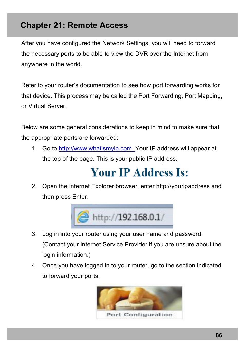 Chapter 21: remote access | Night Owl PRO-1681TB-2DMA user manual User Manual | Page 86 / 127