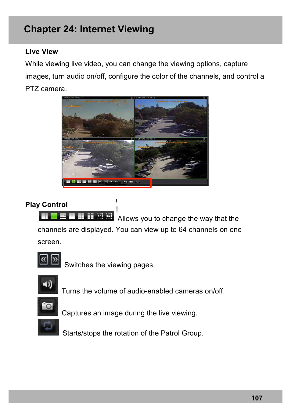 Chapter 24: internet viewing | Night Owl PE-DVR16-1TB user manual User Manual | Page 107 / 126