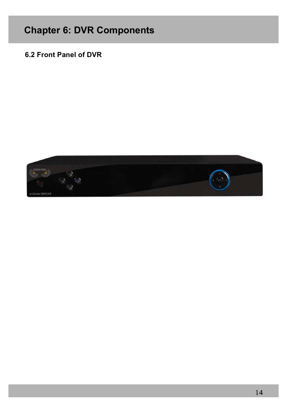 Chapter 6: dvr components | Night Owl PE-DVR16-1TB user manual User Manual | Page 14 / 126