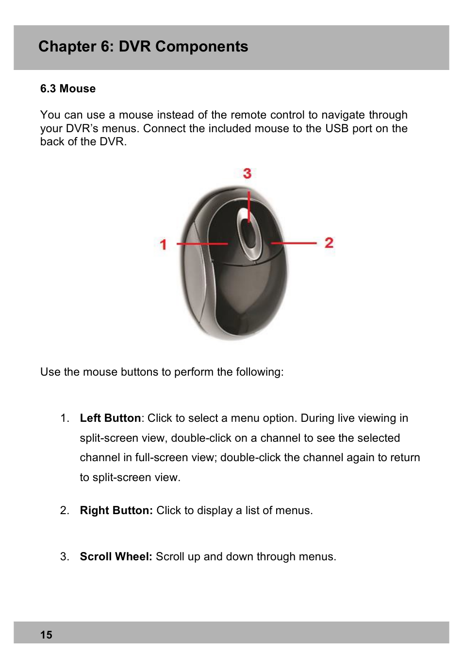 Chapter 6: dvr components | Night Owl PE-DVR16-1TB user manual User Manual | Page 15 / 126
