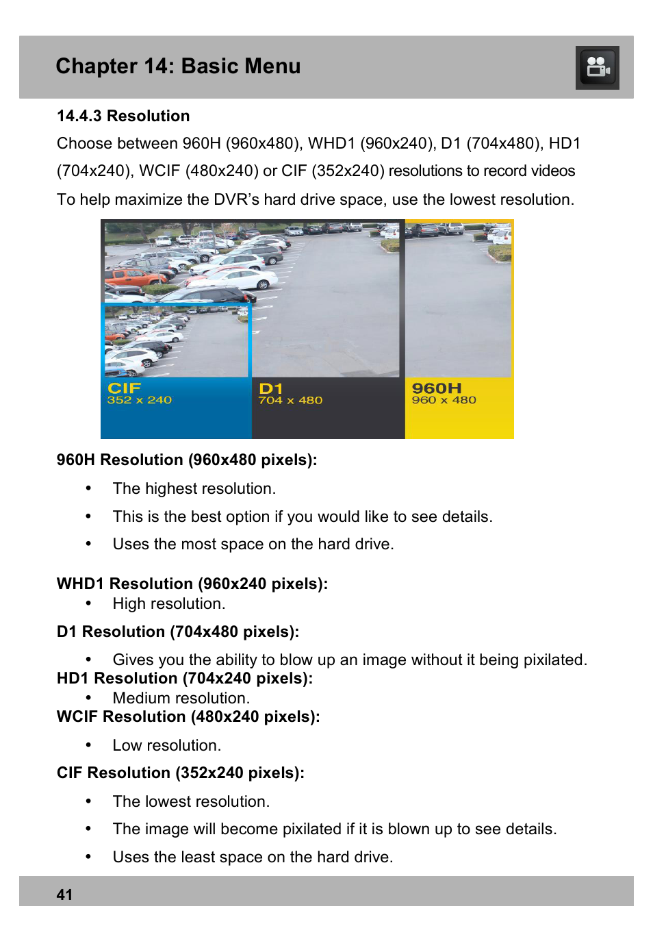 Chapter 14: basic menu | Night Owl PE-DVR16-1TB user manual User Manual | Page 41 / 126