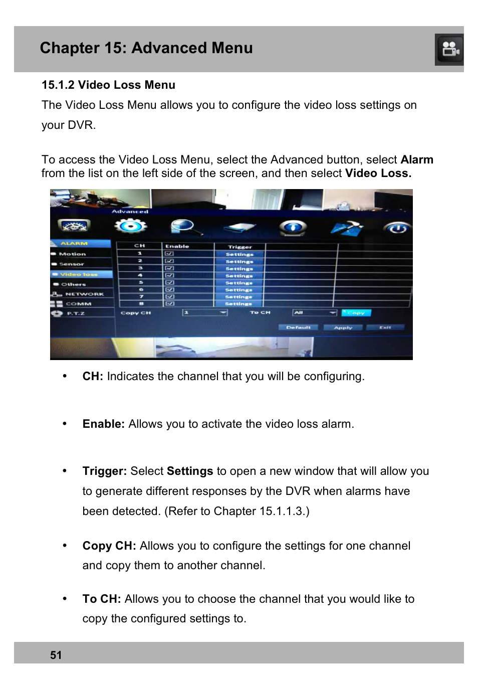 Chapter 15: advanced menu | Night Owl PE-DVR16-1TB user manual User Manual | Page 51 / 126