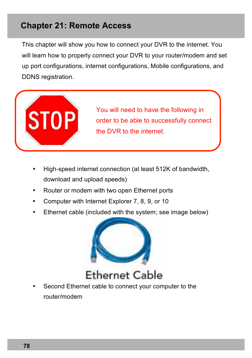 Chapter 21: remote access | Night Owl PE-DVR16-1TB user manual User Manual | Page 78 / 126