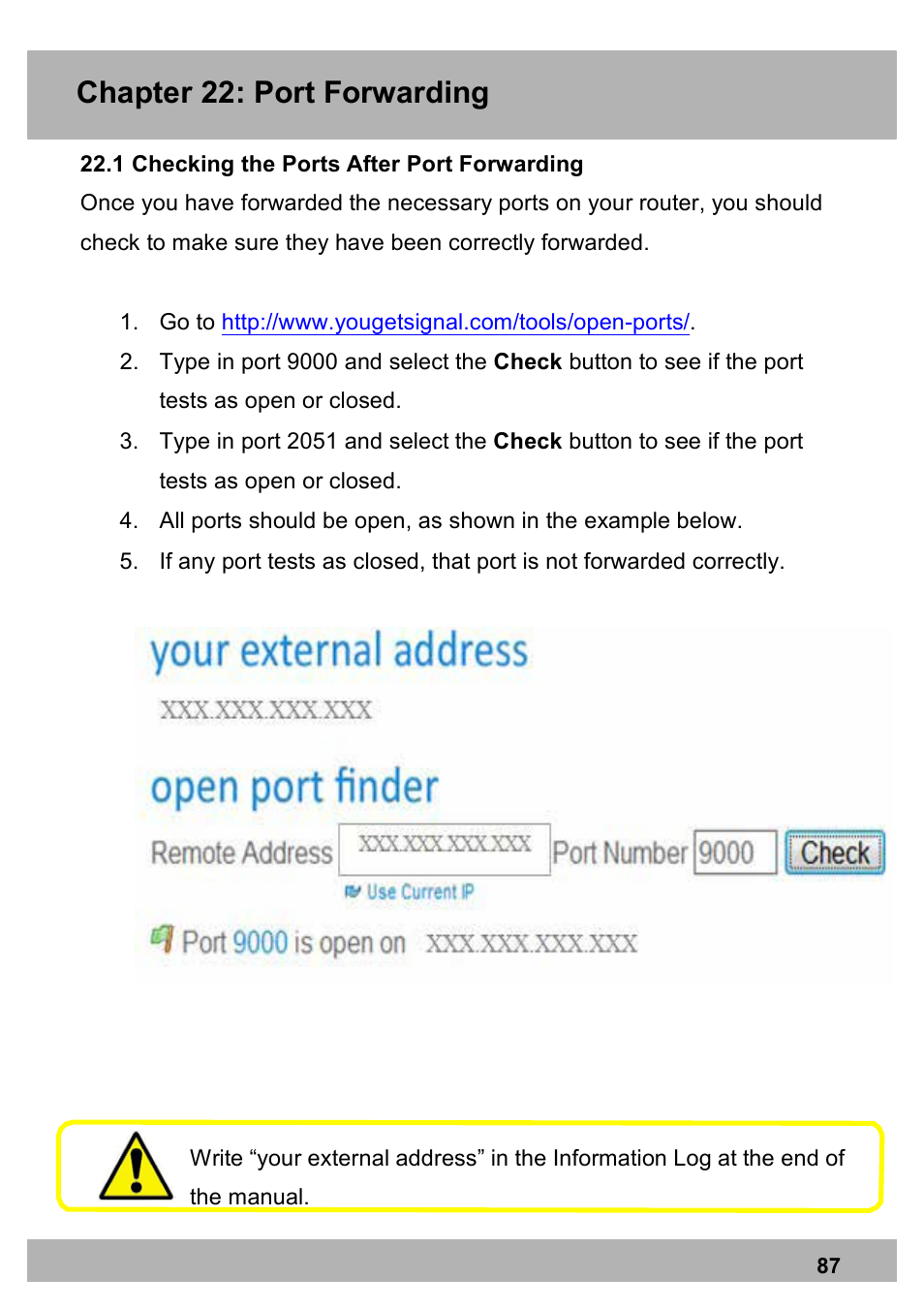 Chapter 22: port forwarding | Night Owl PE-DVR16-1TB user manual User Manual | Page 87 / 126