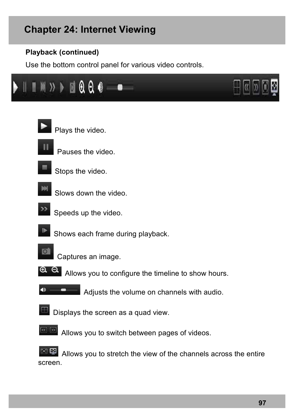 Chapter 24: internet viewing | Night Owl PE-DVR16-1TB user manual User Manual | Page 97 / 126