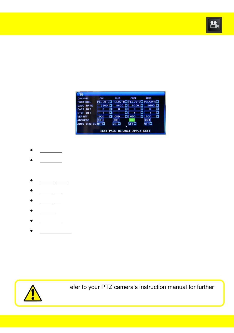 Chapter 16 camera menu | Night Owl NODVR108-500GB User Manual | Page 47 / 109