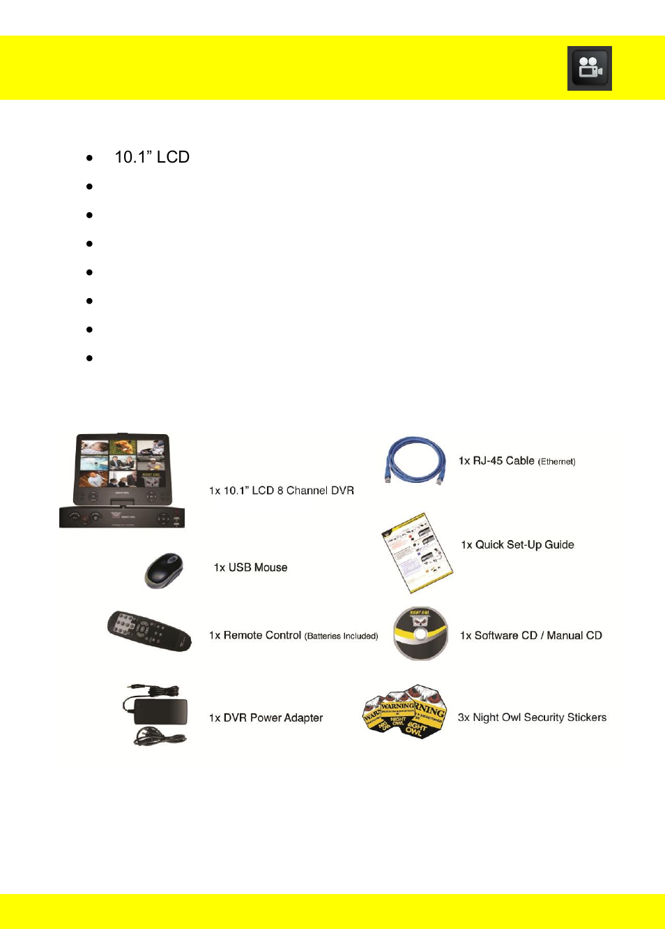 Chapter 2 package contents | Night Owl NODVR108-500GB User Manual | Page 7 / 109