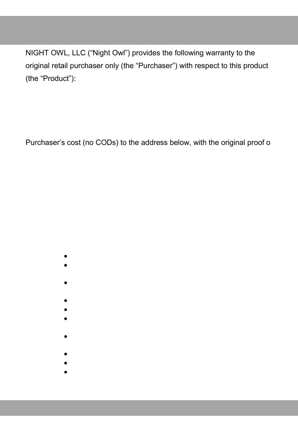 Chapter 27: warranty | Night Owl ADV1-168500 user manual User Manual | Page 121 / 124