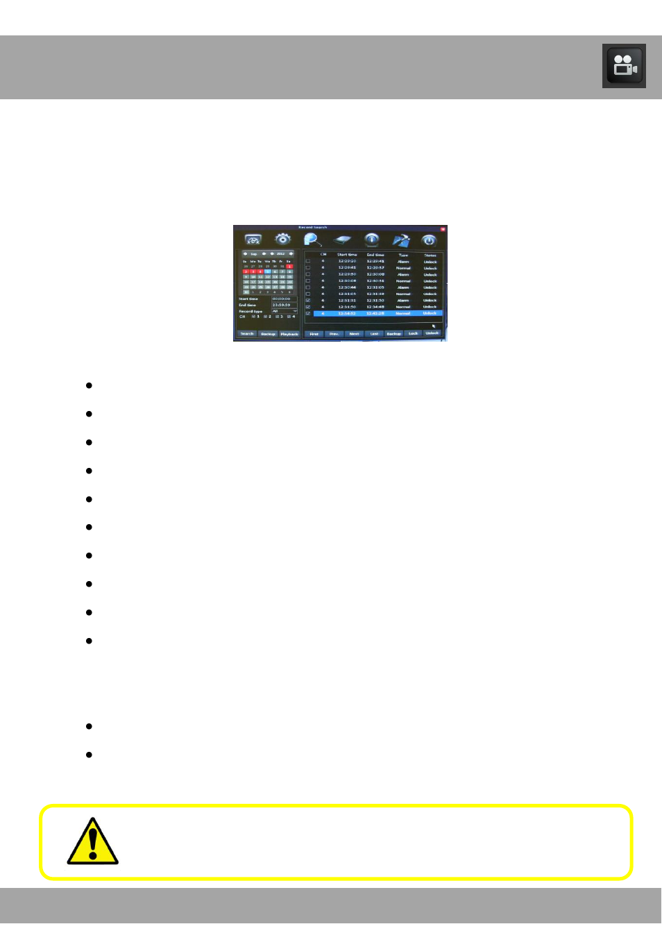 Chapter 16: record search menu | Night Owl ADV1-168500 user manual User Manual | Page 62 / 124