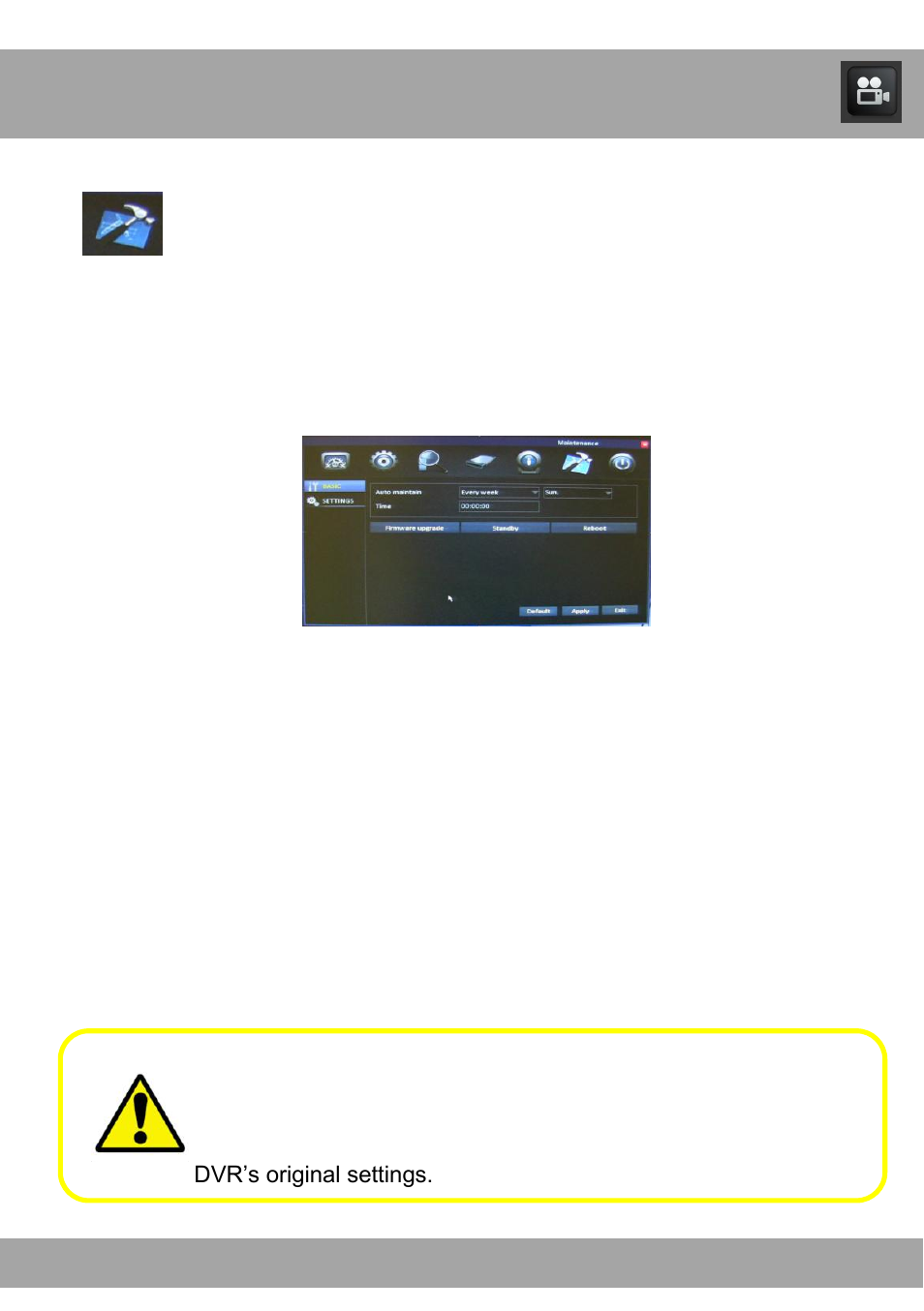 Chapter 19: maintenance menu | Night Owl ADV1-168500 user manual User Manual | Page 72 / 124