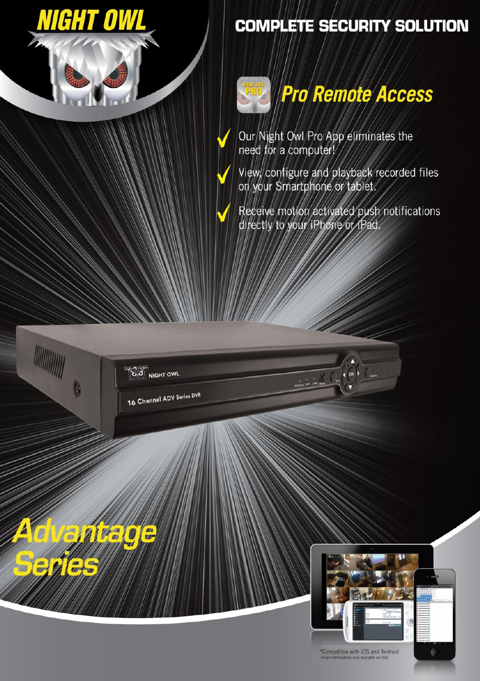 Night Owl ADV1-168500 startup User Manual | 16 pages