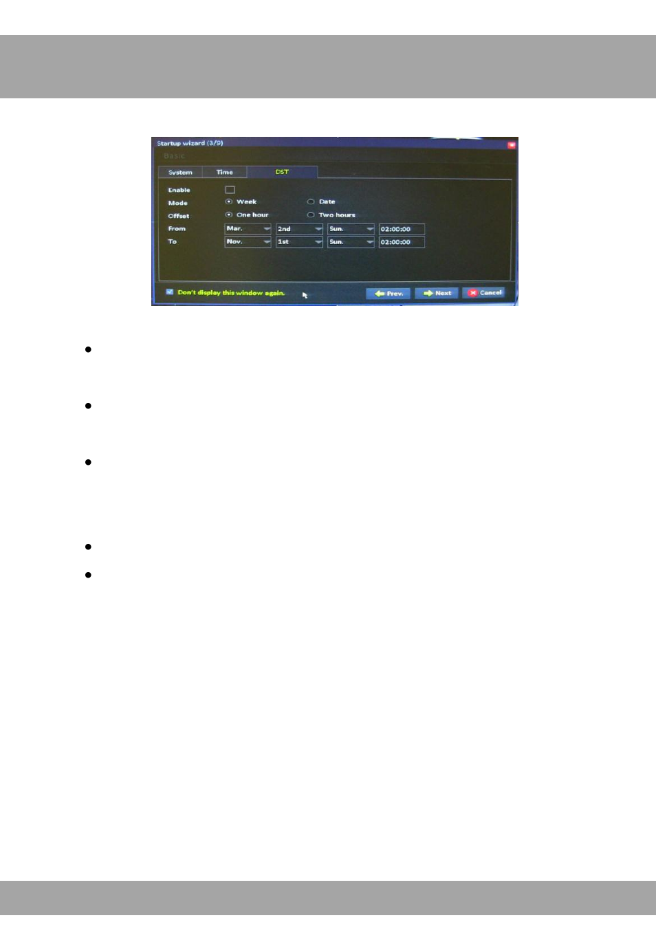 Step 3: basic settings (continued) | Night Owl ADV1-168500 startup User Manual | Page 7 / 16